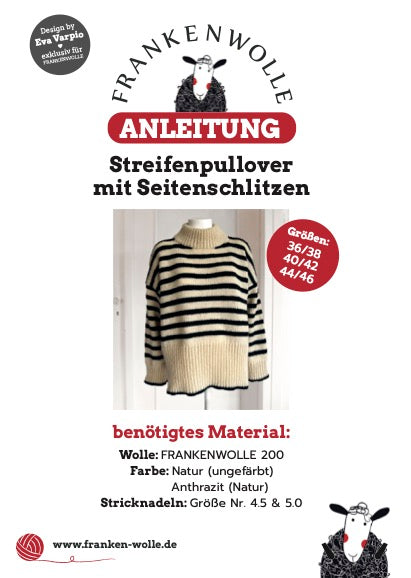 Strickanleitung M005 "Evas Streifenpulli" Design Eva Varpio DIGITAL